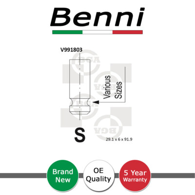 Inlet Intake Valve Benni Fits Matrix Getz Coupe Rio Cerato 1.4 1.6 2221126600