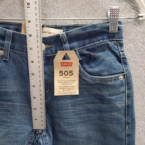 Levi's 505 Boy Jeans 25x26 Blue Denim Straight Low Rise Medium Wash NWT - Picture 4 of 8