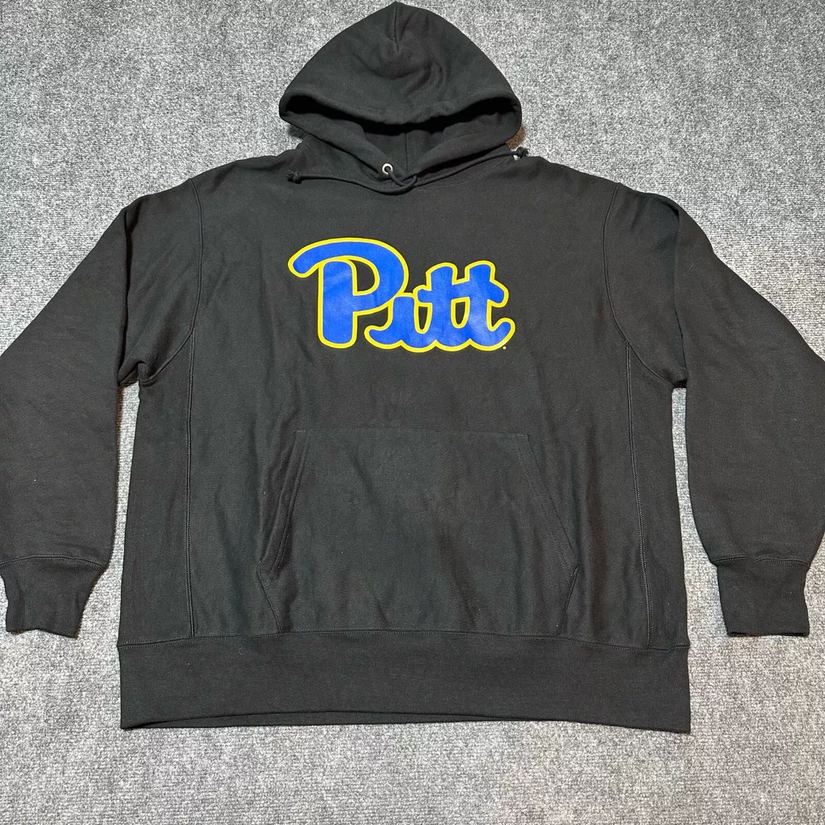 University Pittsburgh Hoodie Mens XL Black Reverse Weave