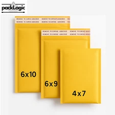 Kraft Bubble Mailers Padded Envelopes Self-Seal Shipping Bags By packLogic