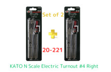 Kato UNITRACK N Scale Electric Turnout 4 20-221 Right / 20-220 Left New Japan