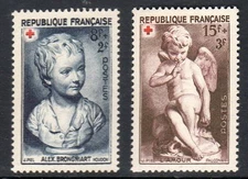 FRANCE 1950 Red Cross Fund pair vf Mint never hinged SG 1105 - 1106 