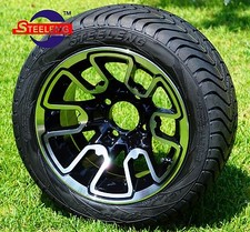 Golf Cart 12 Mb Lizard Wheels Rims And 21540-12 Low Profile Tires 4