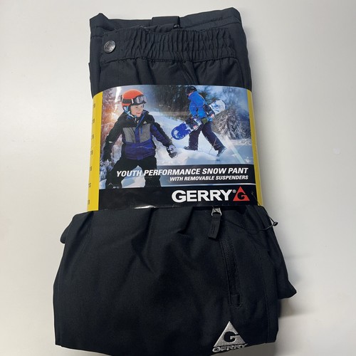Gerry Youth Black Performance Snow Pants Removable Suspenders Size S 7/