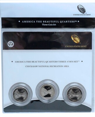 2011 PD & Proof S AMERICA THE BEAUTIFUL CHICKASAW RECREATION AREA 3 QUARTERS SET