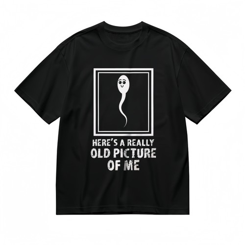 Men's Oversize T-shirt With Cute Smiling Sperm Graphic Unisex 100% Cotton Tops