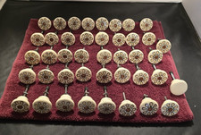 Set of 42 Handpainted Ceramic Door/Cabinet knobs Pulls With Screws