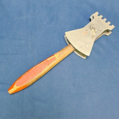 Vintage Ice Chopper Meat Tenderizer Tool Wood Handle Primitive Kitchen Hatchet