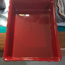Ceramic Rectangle Baking Dish Pan Red Rectang...