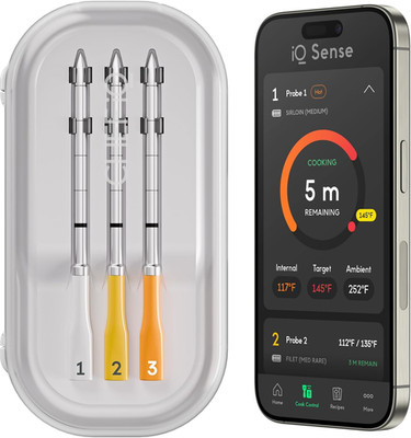 Sense | Smart Wireless Meat Thermometer | 3 Ultra-Thin Probes | Wifi Unlimited R