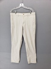 Gap Men Pants 34 Beige Slim Fit Breaker Chino Casual Straight Leg Slash Pocket
