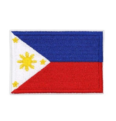 Filipino Flag Iron On Patch Emblem Philippines PH Asian Decal Free Shipping!