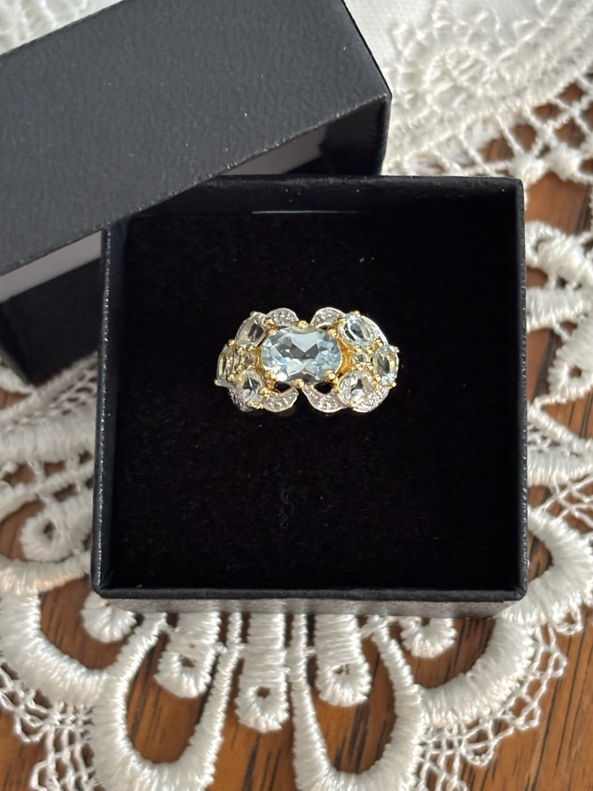 14K Gold Over Solid Sterling Silver Diamonds, 3.2… - image 1
