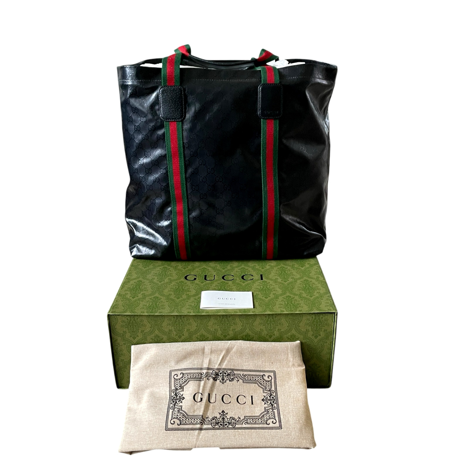 GUCCI Black GG Crystal Canvas Medium Tote Bag New & Authentic image 8