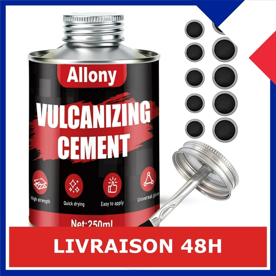 Colle Rustine Allony 250ml - Réparation Pneus Voiture & Vélo - Photo 1/4
