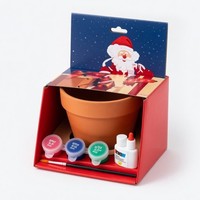 Weihnachtsmann Tontopf Bastelset Blumentopf Komplettset DIY Weihnachten Deko