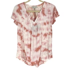 Knox Rose Pink Tie Dye Floral Lace Blouse Size XS