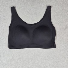 Uniqlo Women Bra XL Black Airism Bralette Wireless Wide Smooth Pullover