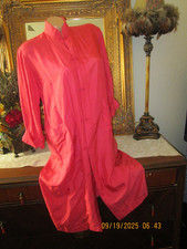 100 SILK VINTAGE KIMONO LINGERIE ROBE gown persimmon color Small
