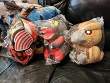 Toho Kaiju Lot of 3 Plush: Burning Godzilla, Rodan, Mothra Large Trio. Rare