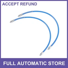 2 Pcs 24" Universal 1/8" NPT Trailer Grease Gun Flex Hose Extension Metal Blue