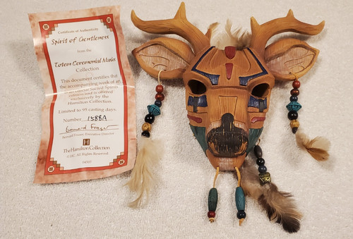 The Hamilton Collection Totem Ceremonial Masks Spirit of Gentleness Deer w/ COA