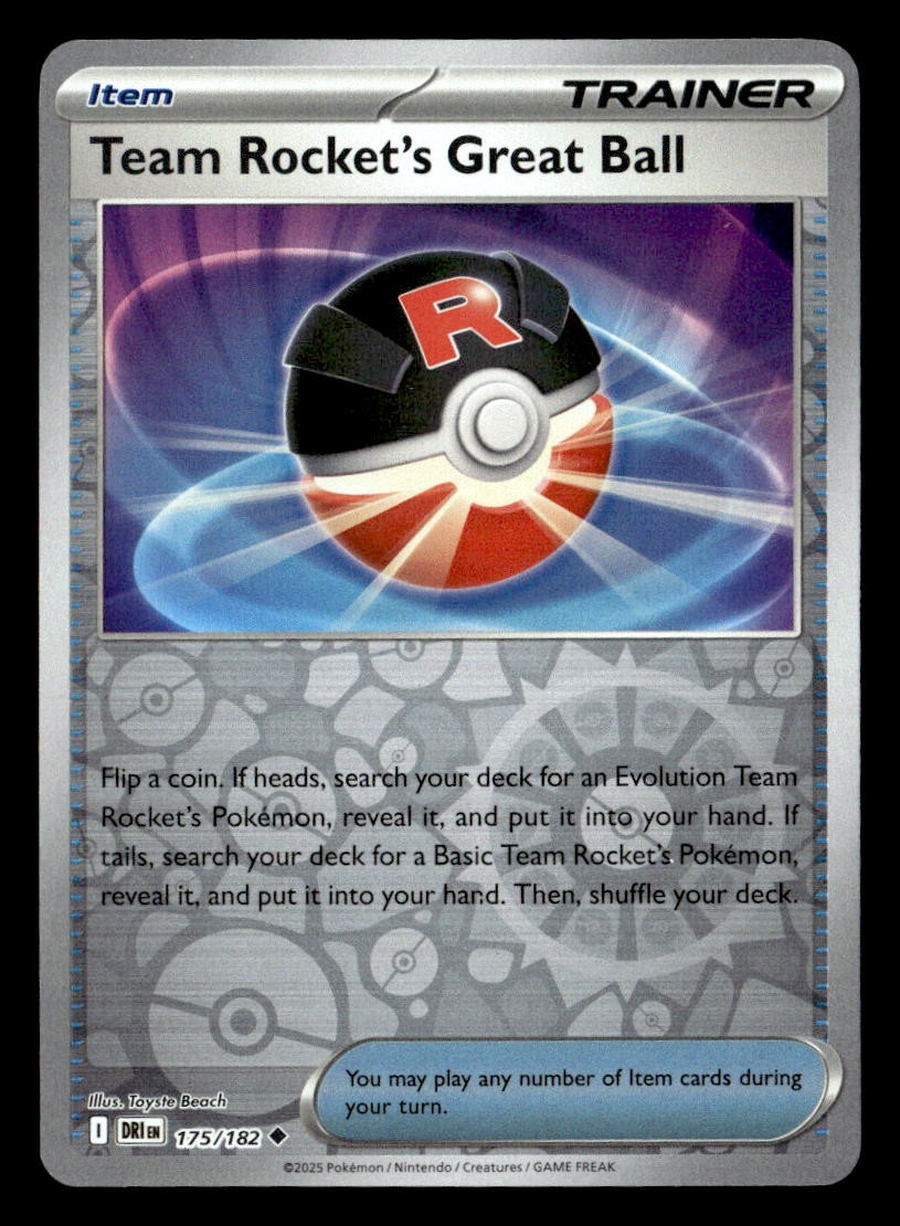Pokemon Team Rocket's Great Ball #175/182 tcg Near Mint or Better