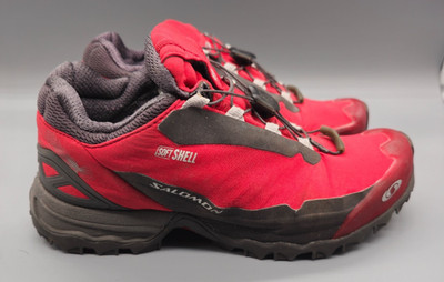 Salomon Softshell Seamless Trail Running Hiking Shoes Sz 8 Red 3D Fit *No Insole