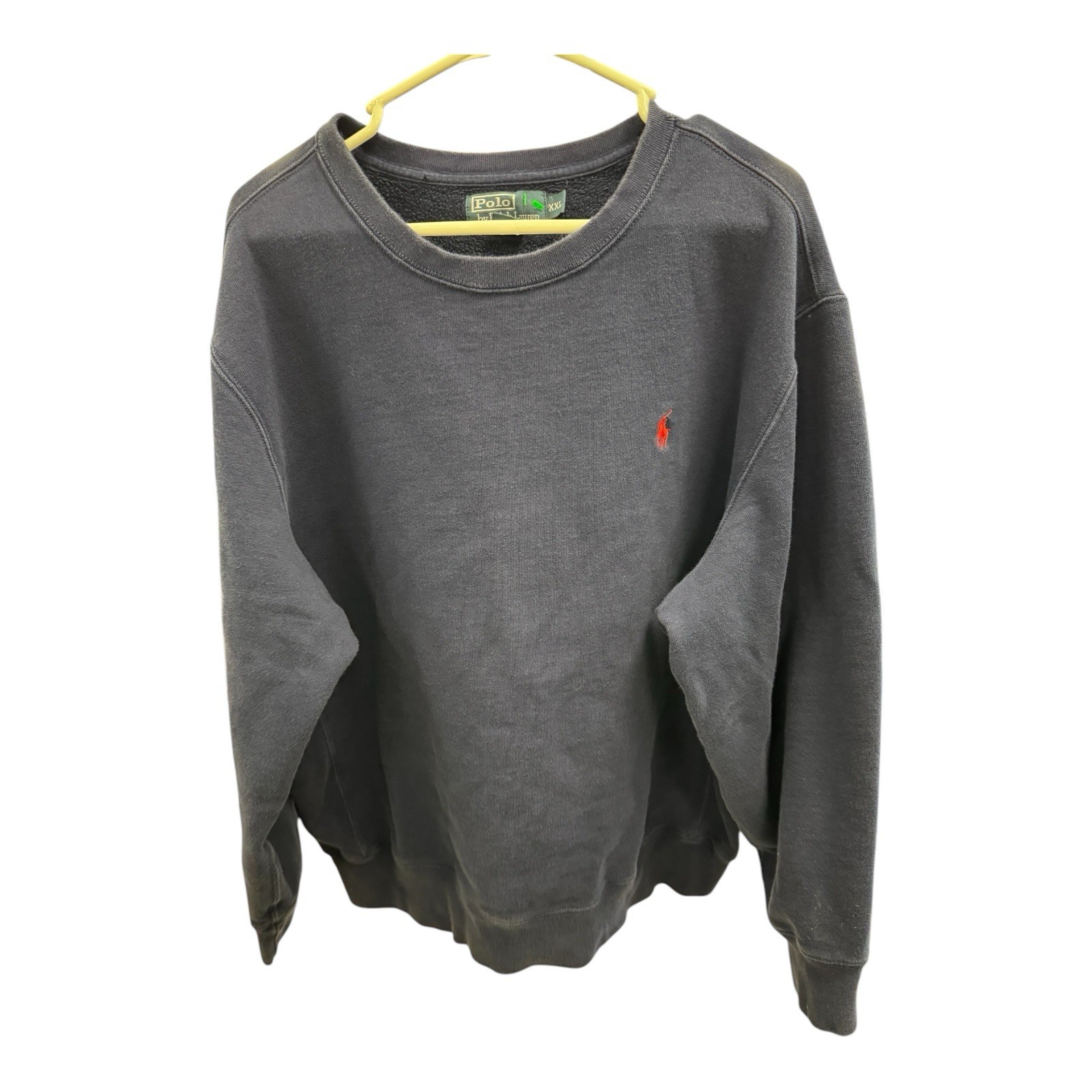 VINTAGE Polo Ralph Lauren Felpa Girocollo Uomo XXL Blu Navy Pony Rosso