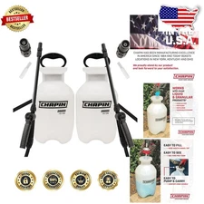 Durable 1 Gallon Pump Sprayer 2pk Lawn Garden Weed Pest Control Translucent