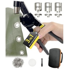 Heavy Duty Grommet Tool Kit 6/10/12MM Eyelet Punch With Bag