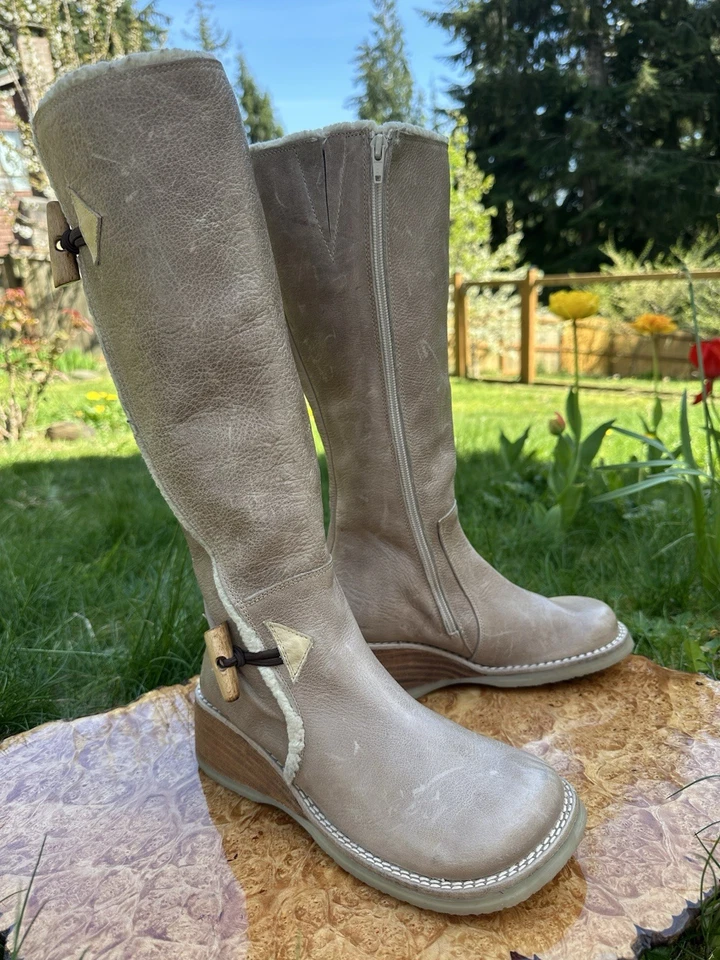 Sale: Vintage Destroy Y2K Leather Platform Chunky Heel Boot wedge EU 39 | US8.5 - Image 2 of 4