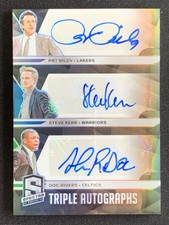 Pat Riley, Steve Kerr, Doc Rivers 2023-24 Panini Spectra Triple Autographs /15