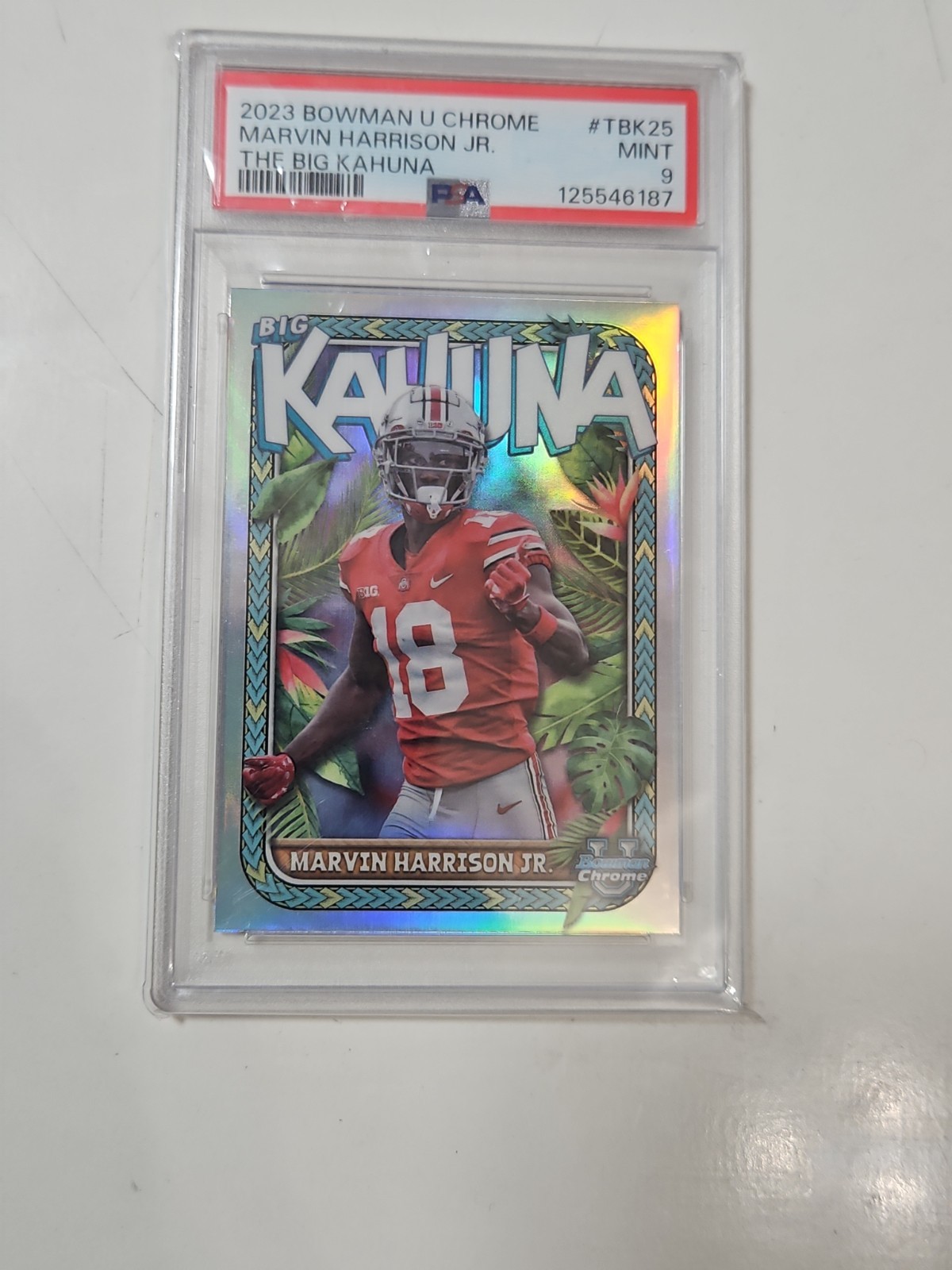 2023 Bowman University Chrome - The Big Kahuna Marvin Harrison Jr. Psa 9  (RC)  view 3