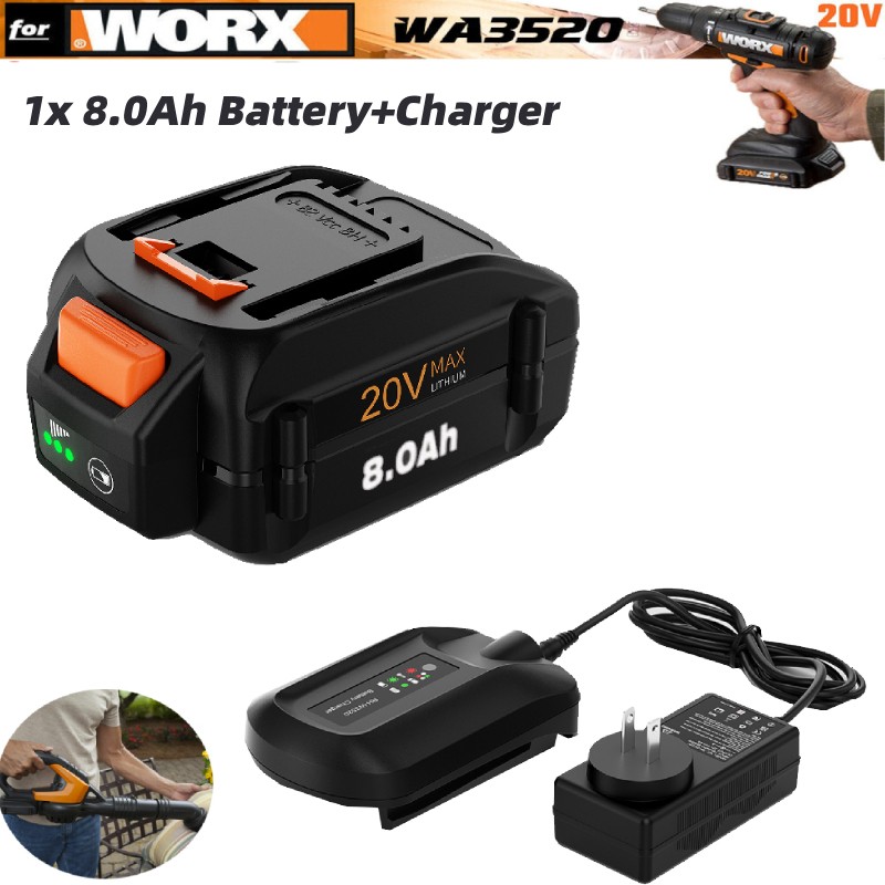 For Worx Battery 20V 3.0AH Lithium Poweshare Battery WA3520 WA3525 WA3578 WA3575 WG166 WG151s WG155s