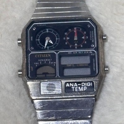 Citizen Ana-Digi Temp Digital Watch Used Non-Working Men's 35mm | eBay