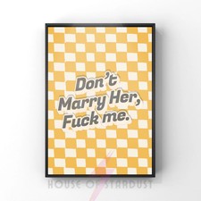 don't marry her | checkerboard indie Music Print A3 A4 WALL ART PRINT