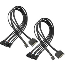 SATA to 3 Pin 4 Pin PWM Fan Adapter Splitter Hub for 12V Desktop Computer Cooler
