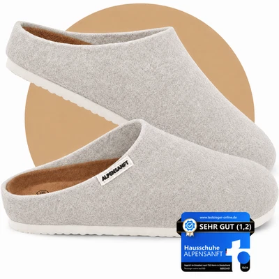 Alpensanft Clogs Hausschuhe Damen Herren Filz, Kork, Innensohle Echtleder 36-46 - Bild 1 von 4