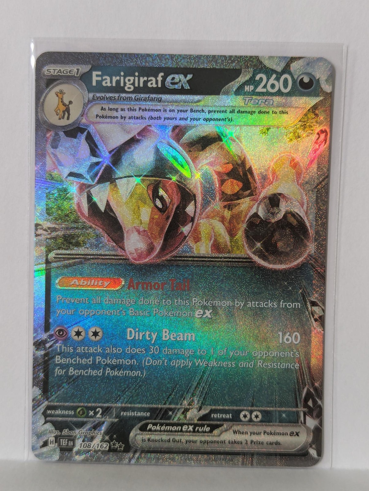 NM/M - Farigiraf ex 108/162 - Holo - Temporal Forces - Pokemon Card TCG