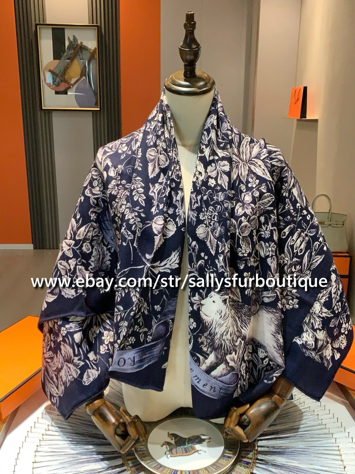 Sallys 70% Cashmere 30% Silk Wrap Scarf Star Floral Print Double Face Shawl 53