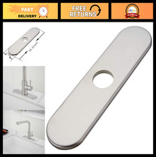 Brushed Nickel Faucet Deck Plate - 10" Round Sink Hole Cover for 1/3 Hole Vanity