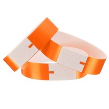 100Pcs Paper Wristbands for Events, Waterproof Bulk Bracelet for Events Orange 