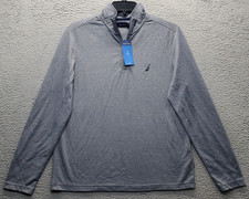 Nautica Quarter Zip Pullover Mens Medium Multi Striped Moisture Wicking K58117