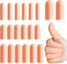 20 Pcs Gel Finger Protectors, Finger Caps Silicone Fingertips Protection, Reu...