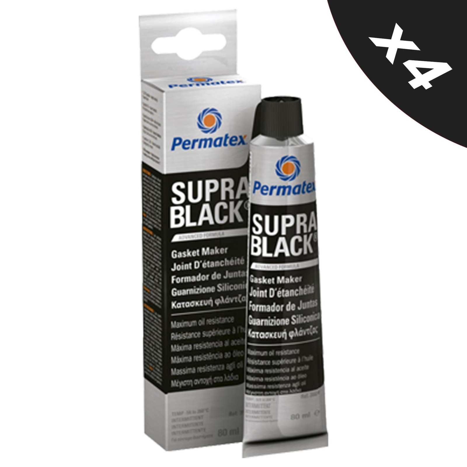 4x RTV Silicone Instant Gasket Maker Black High Temperature Sealant 80ml OEM