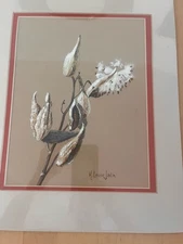 Original Signed Matted Watercolor Painting. Milkweed. 8x10"