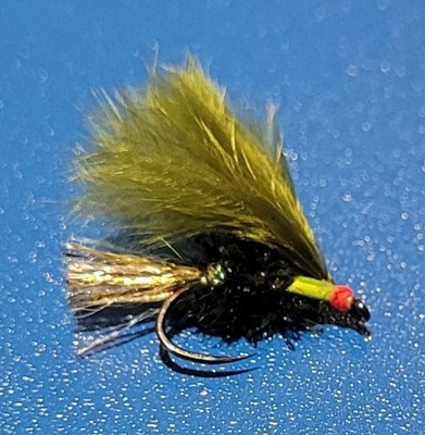 3 Widerhakenloser Oliv Kormoran Rothaarig Gold Silber Flash Tail #12 Forelle Fliegenfischen