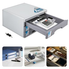 File Box Storage Filing Desk Organizer Locking File Cabinet 3 Drawers for Office