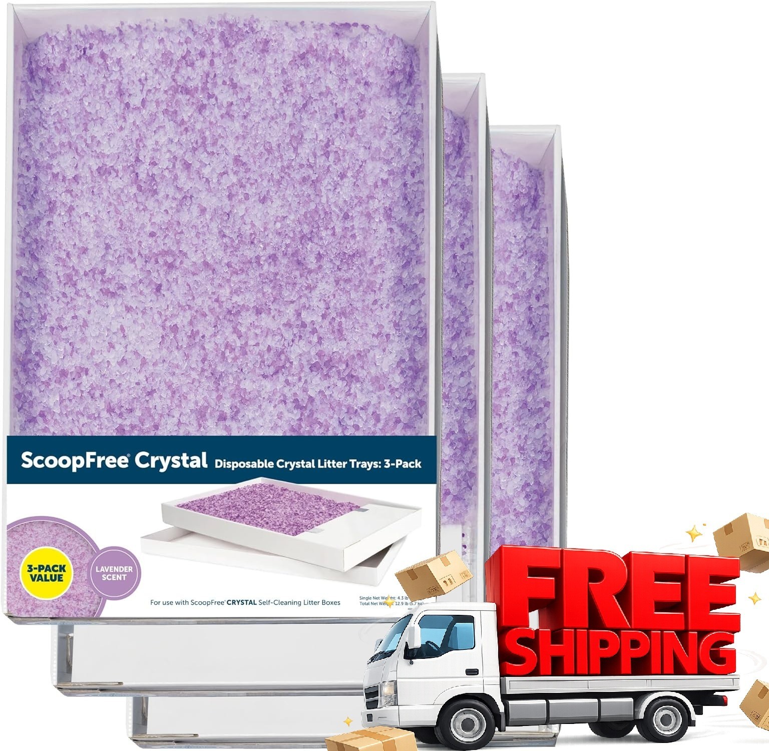 PetSafe ScoopFree Crystal Cat Litter Tray Refills Lavender 4